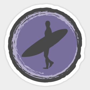 Surfer Silhouette in a Wave Sticker